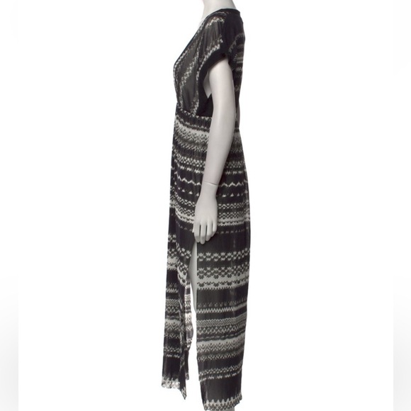 Fuzzi Jean Paul Gaultier Black and White Sheer Mesh Whimsigoth Maxi Dress - Picture 2 of 5